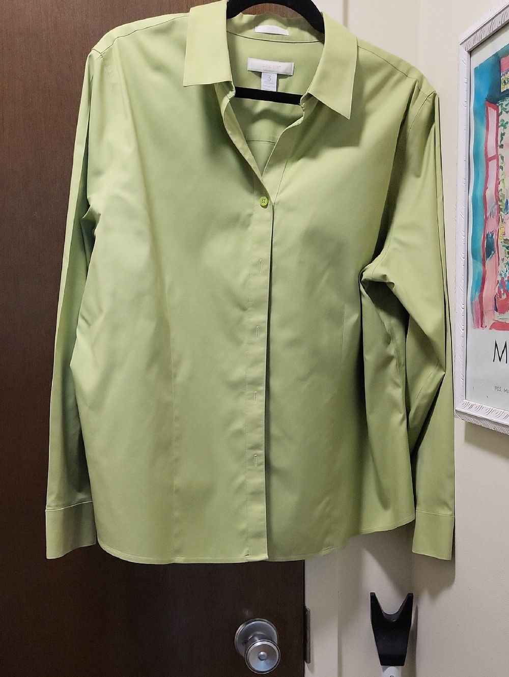 Chico's Light Green Button-Down Shirt